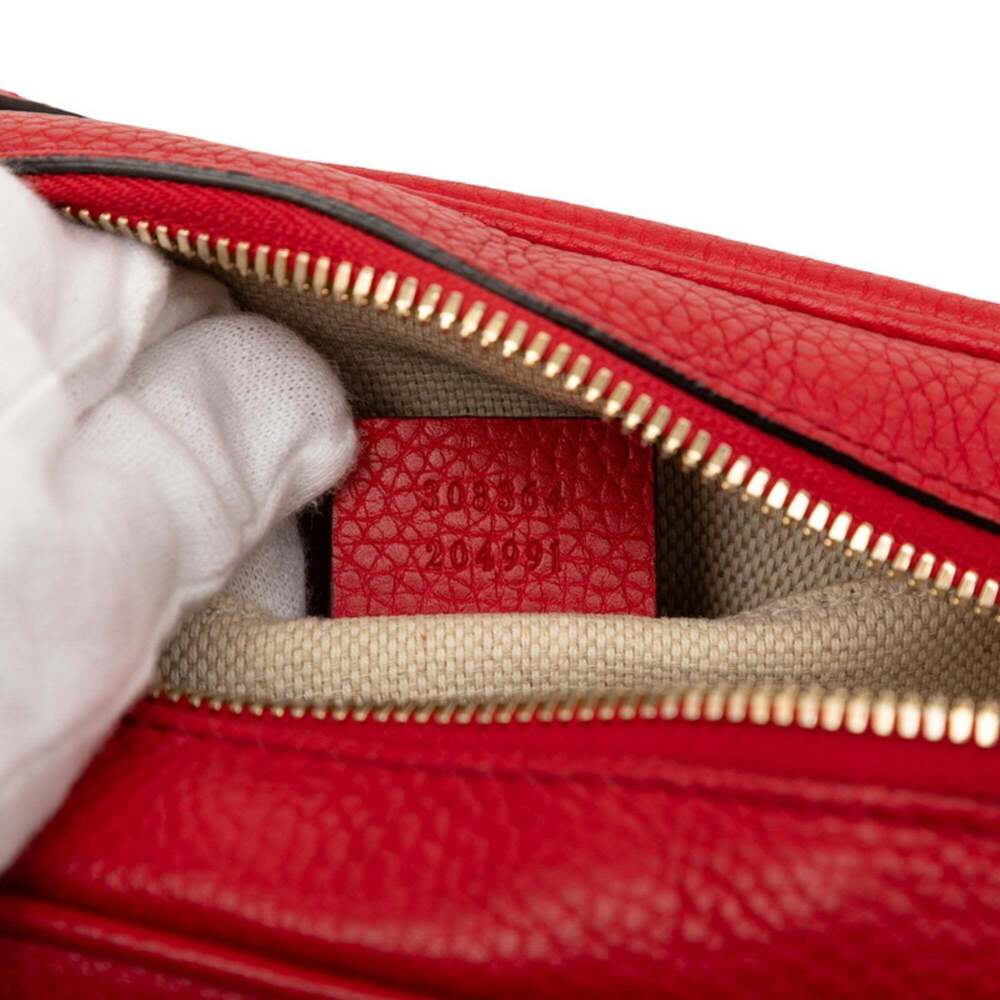 GUCCI Red Leather Shoulder Bag - Picture 6 of 6